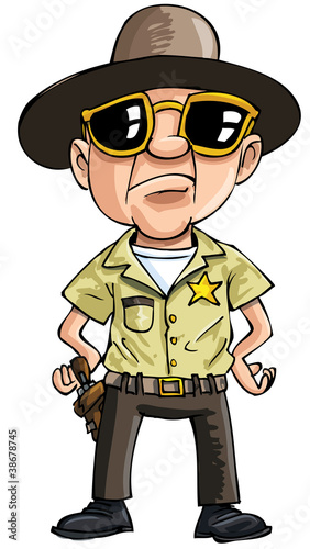 Cartoon policeman with dark glasses