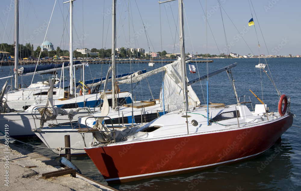 Jewpatorija, yachts in port