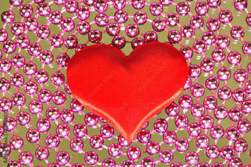 Silk red heart