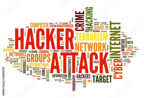 Hacker attack in word tag cloud