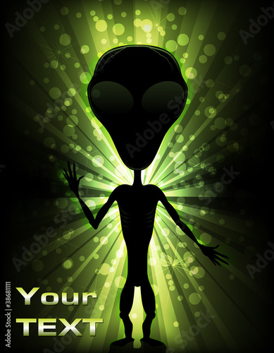 Silhouette of an alien/Alien Lights/Visitor from outer space