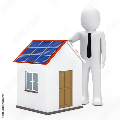 businessman solar house