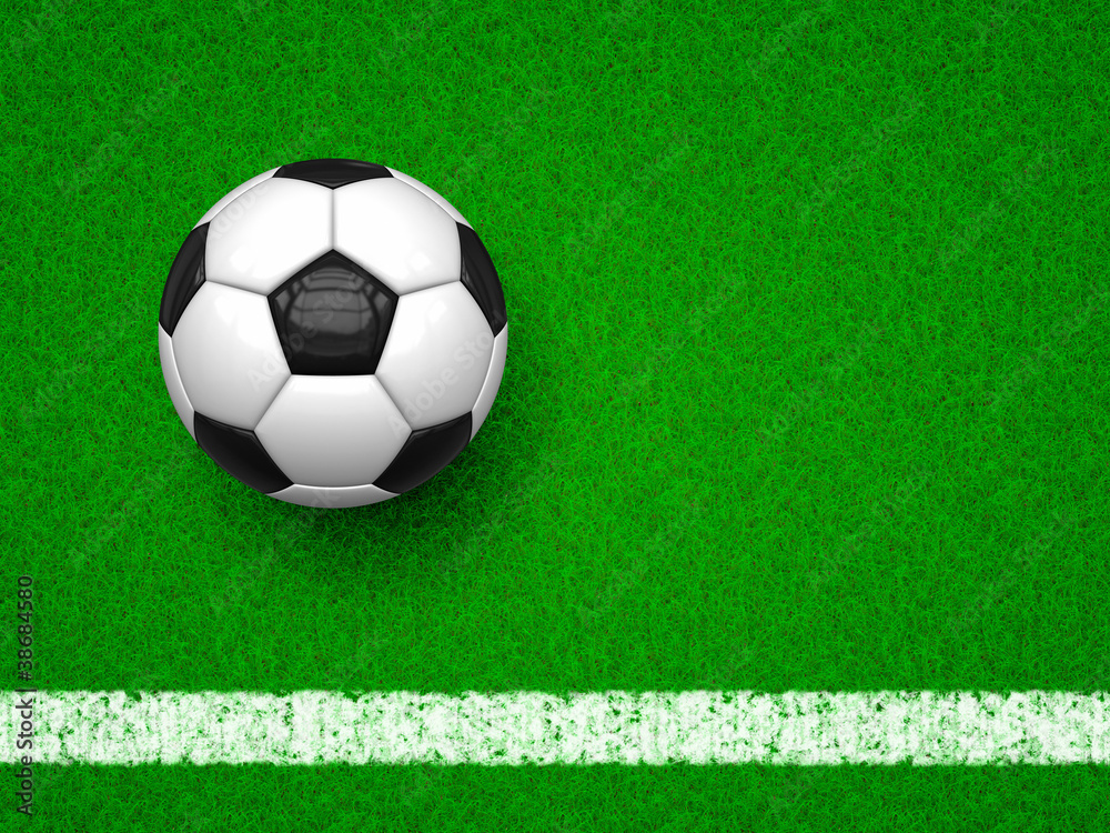 soccer ball on green grass soccer ball on green grass