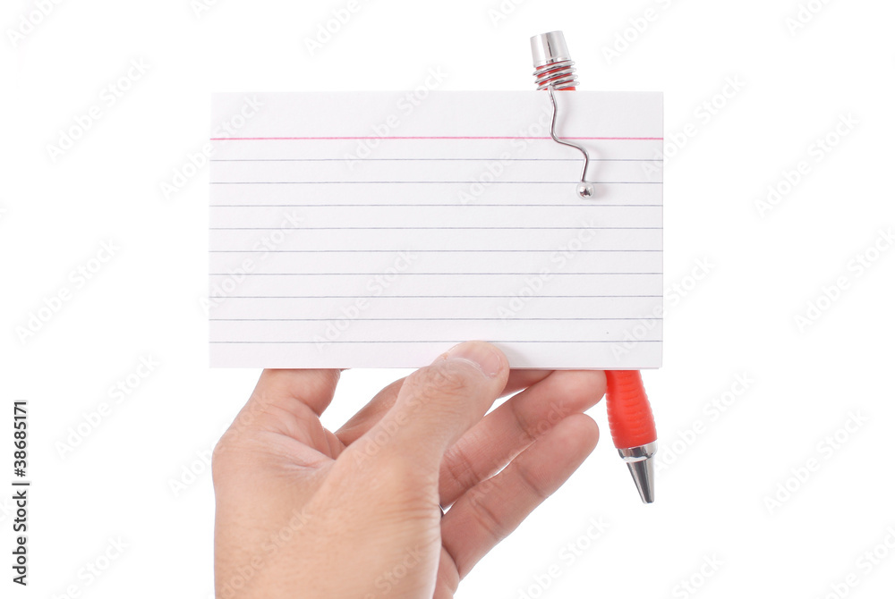 Hand Holding Blank Index Card Hand Holding Blank Index Card