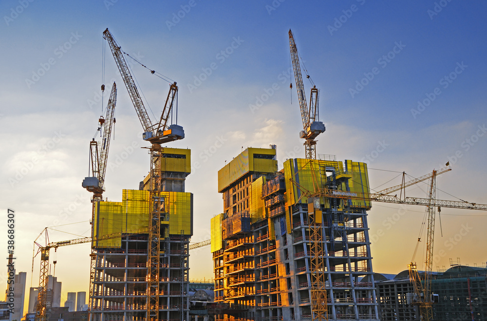 Großbaustelle Kräne Großbaustelle Kräne