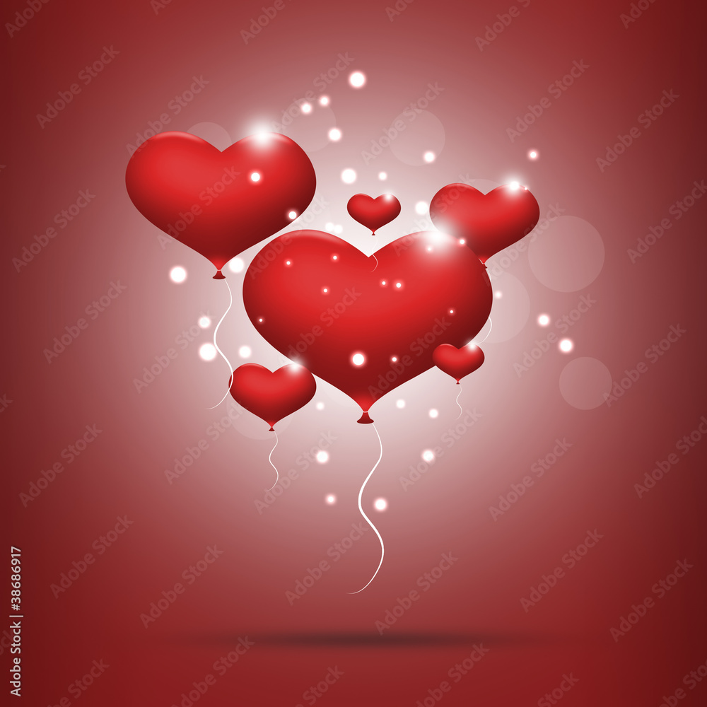 Red balloon hearts