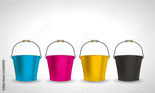 cmyk eimer druckfarbe
