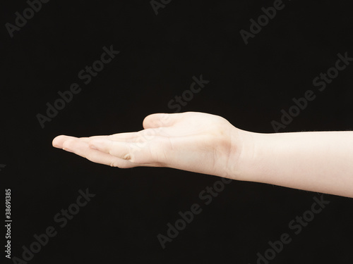 Childs hand with palm facing up