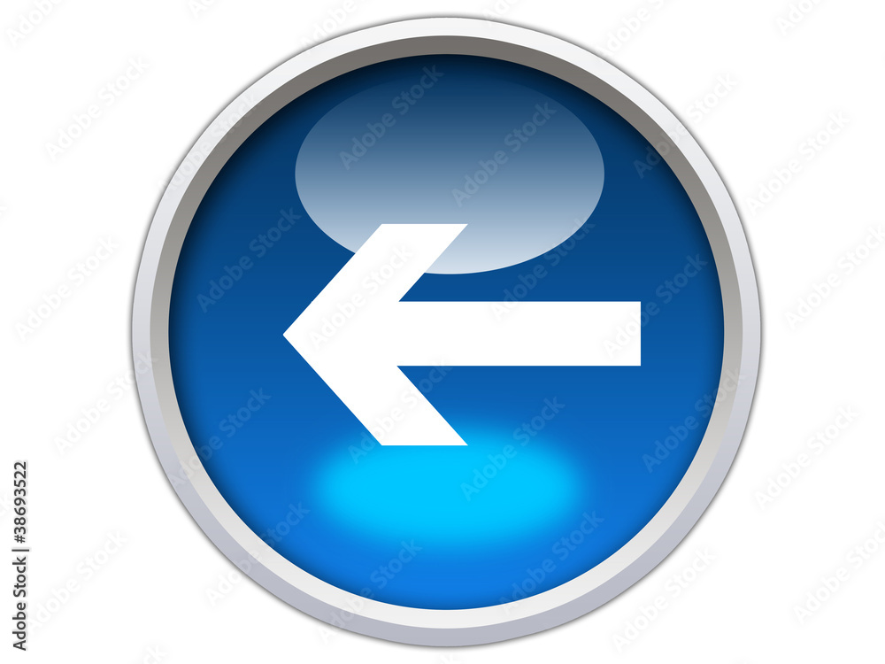 left arrow direction on blue glossy button graphic left arrow direction on blue glossy button graphic