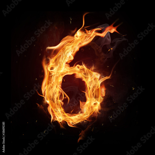Fire alphabet number  6 