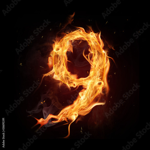 Fire alphabet number  9 