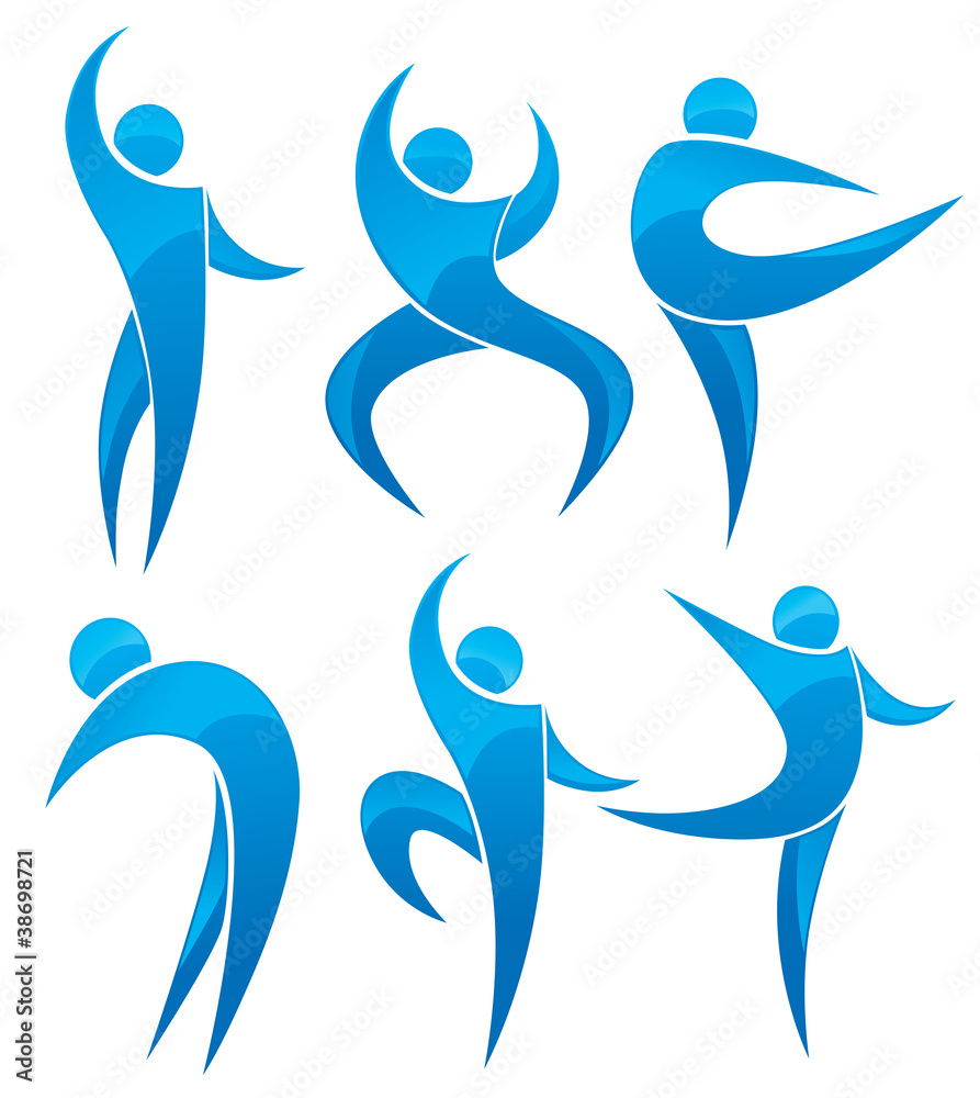 Fototapeta premium vector collection of abstract people in ballet pose