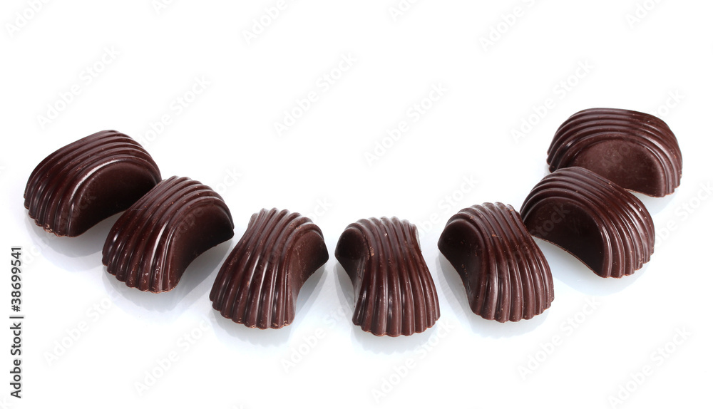 Different chocolate candy isolated on white Different chocolate candy isolated on white
