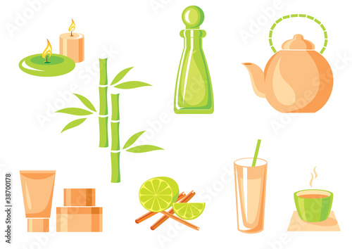 Vector set of spa asian icons