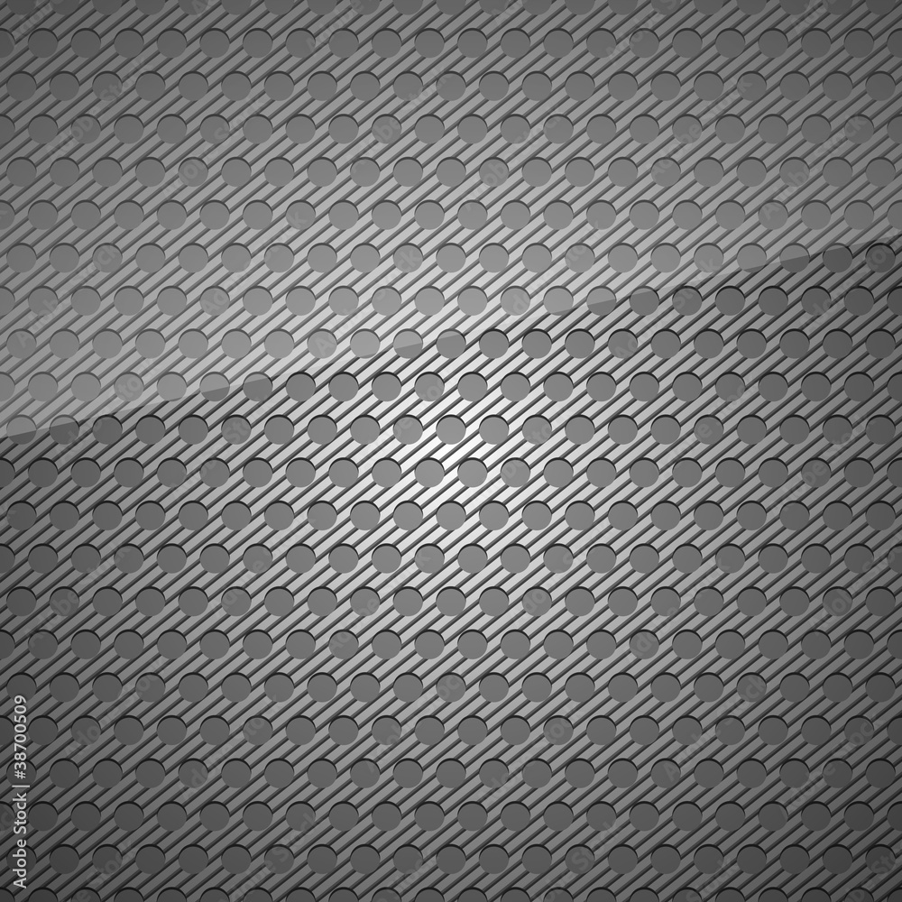 Metal surface, dark gray background perforated sheet