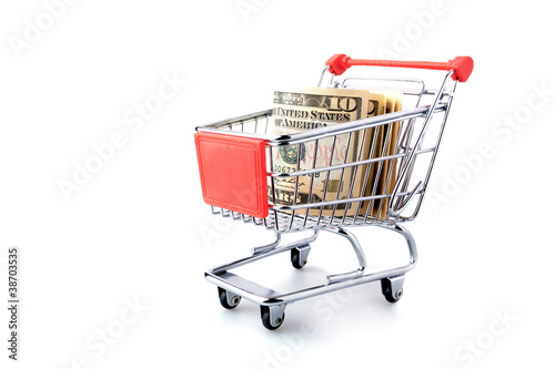 Shopping cart isolated on white