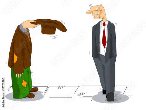 beggar and businessman