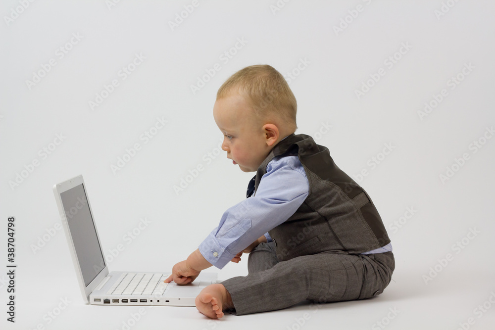 Business Baby on Computer Business Baby on Computer