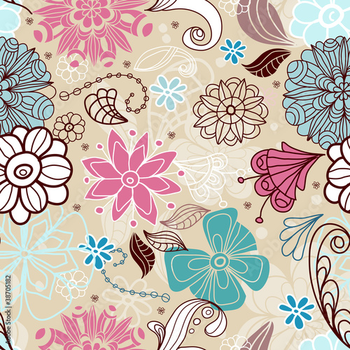 Seamless tender floral background