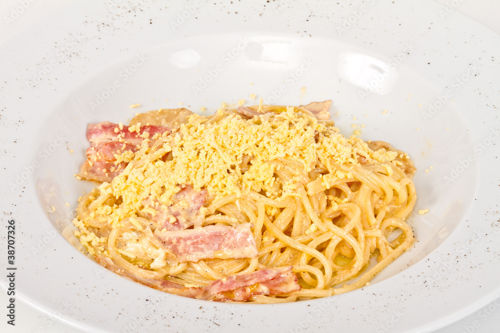 spaghetti carbonara pasta with bacon and mushrooms spaghetti carbonara pasta with bacon and mushrooms