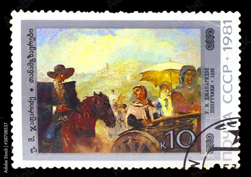 USSR- CIRCA 1981: A stamp printed in USSR, shows Georgian painte