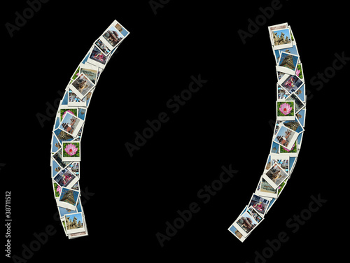 Canvas Print Parentheses  made like collage of travel photos