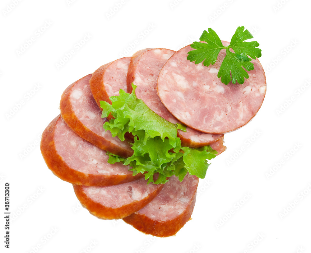 Sausage with green vegetable Sausage with green vegetable