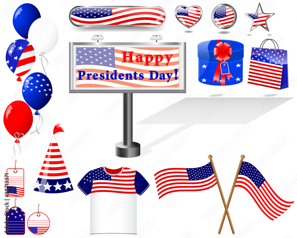 Icons for of the Presidents day. Icons for of the Presidents day.