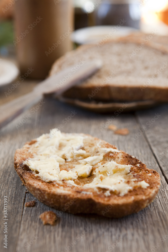 Brie cheese on a bread Brie cheese on a bread