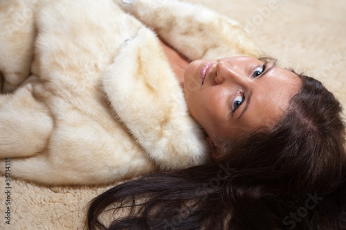 woman in fur coat photo