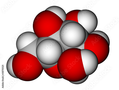 Glucose (α-D-glucopyranose) molecular model