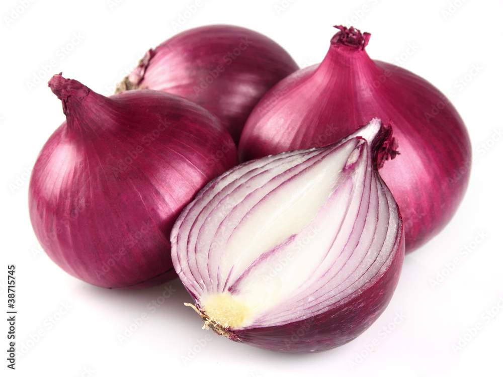 Fototapeta premium Red onion in closeup