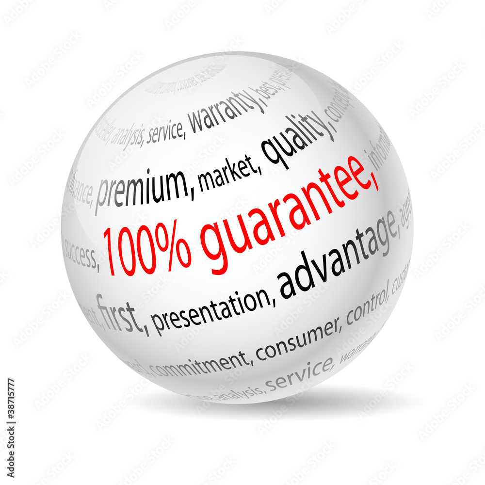 ball guarantee, on white background. ball guarantee, on white background.