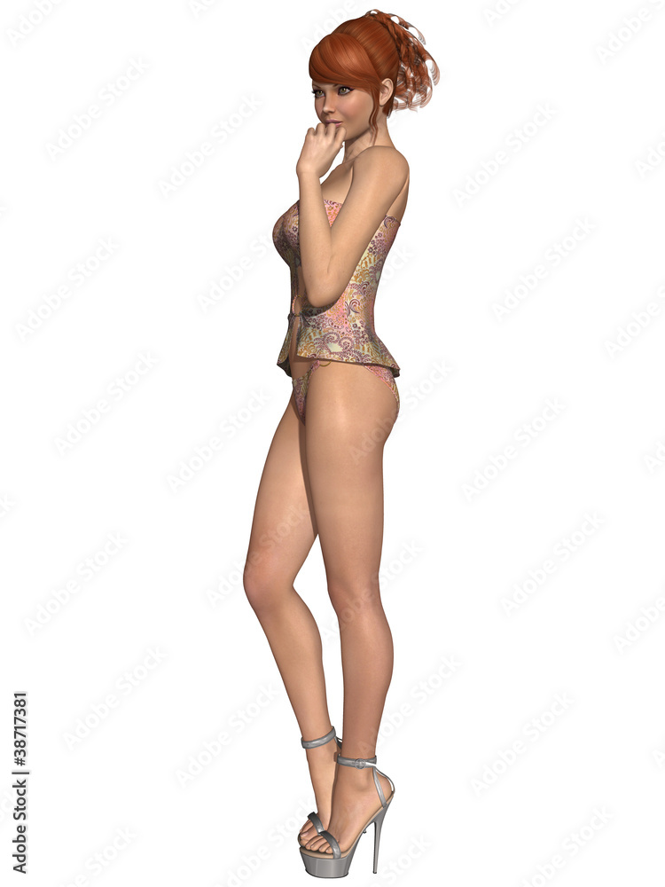 Fototapeta premium Beautiful young woman with sexy summer clothes