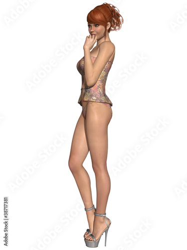 Beautiful young woman with sexy summer clothes