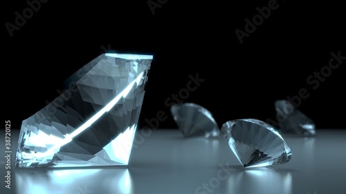diamonds on black and blue background