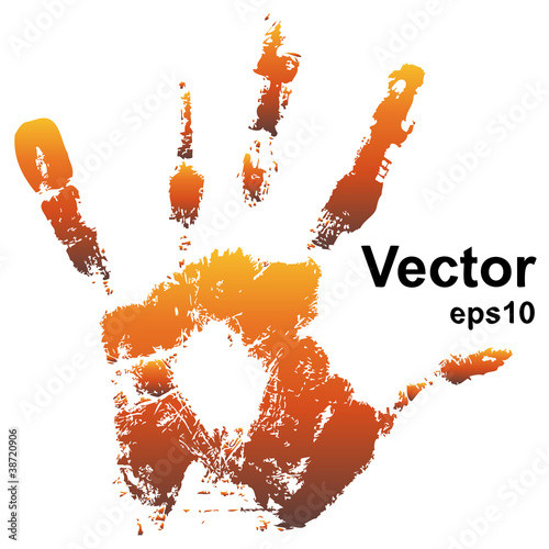 Vector conceptual hand print painted