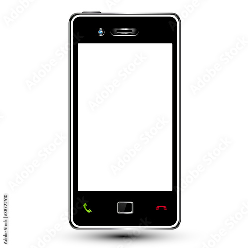 smartphone frame with cut empty screen