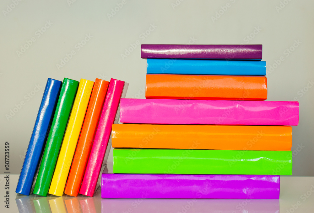 A lot of colorful books A lot of colorful books