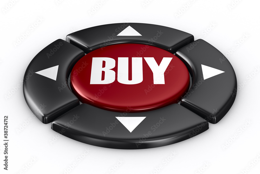 Fototapeta premium button buy on white background. Isolated 3D image
