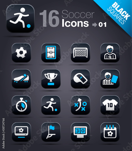 Black Squares - Soccer Icons