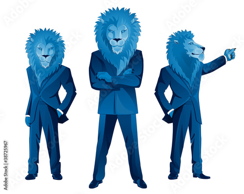 Lion businessman mascot