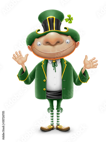 saint patrick elf leprechaun isolated on white background