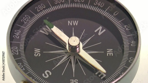 compass pointing west