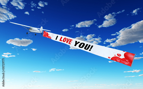 Flugzeug mit Banner - I LOVE YOU