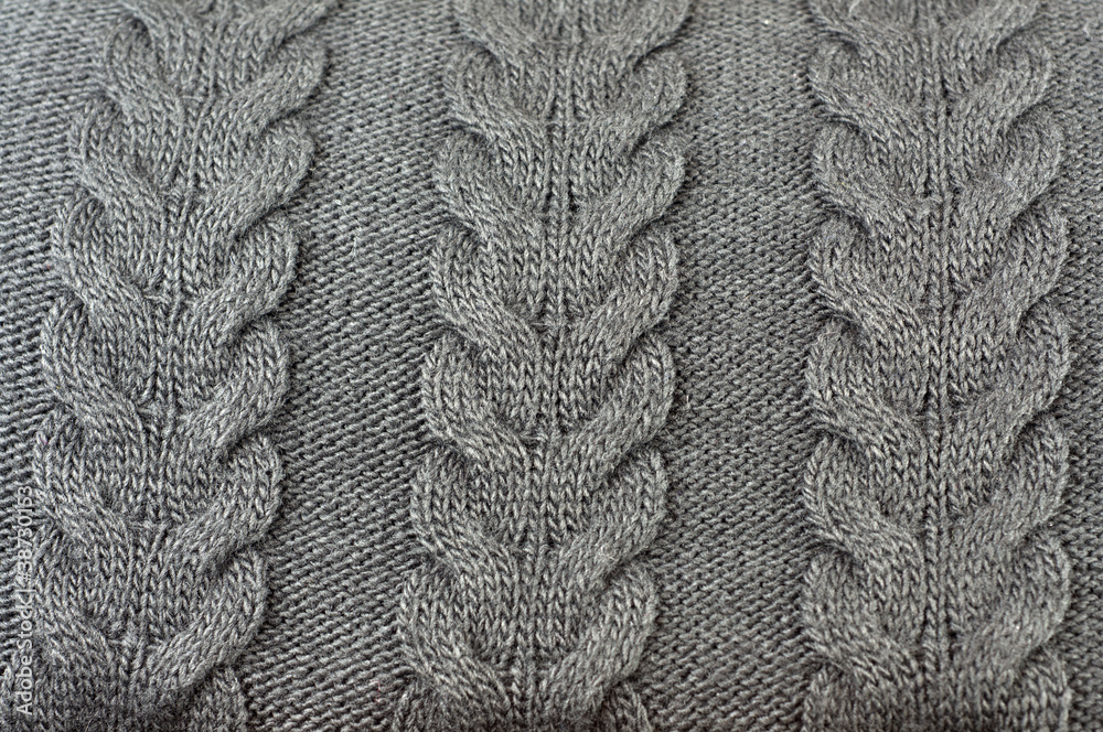 Background of wool knitted fabric