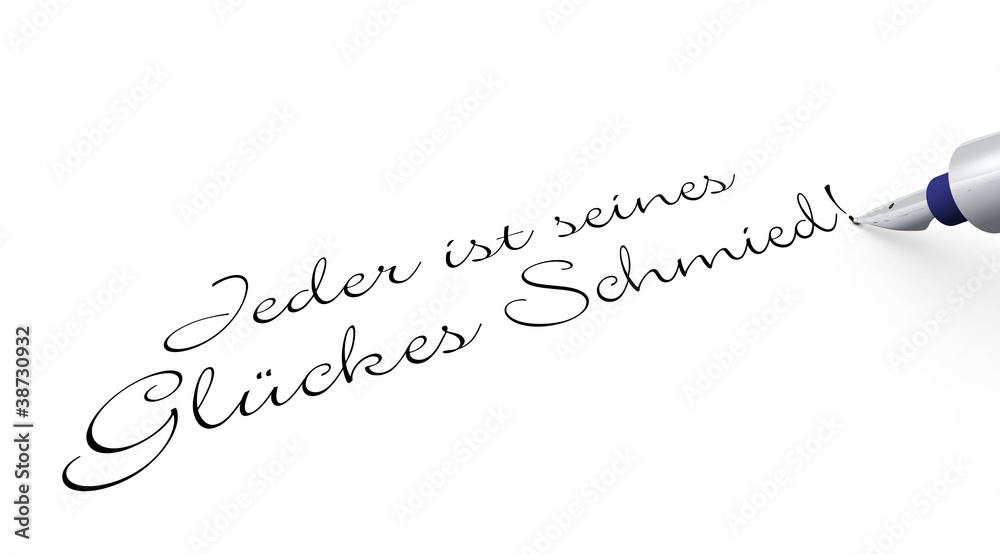 Stift Konzept Jeder ist seines Glückes Schmied StockIllustration