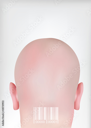 head with bar codes