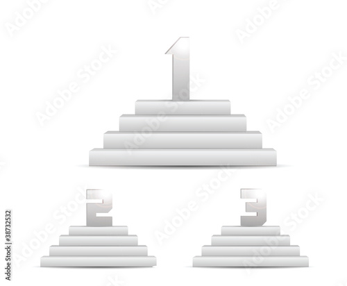 3d Vector Podiums Set Isolated on White
