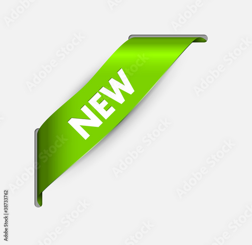 Green corner ribbon for a new item
